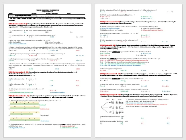 Preview 2 of FOURTH QUARTERLY EXAMINATION FOR GRADE 7 (HOTS-SOLO)MATATAG